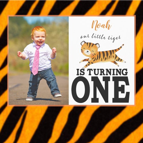 Wild One Jungle Tiger 1st Birthday Invitation