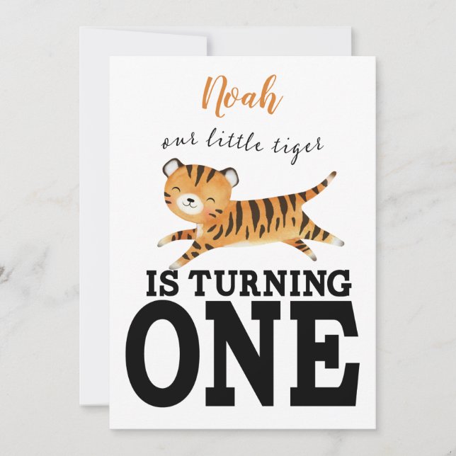 Wild One Jungle Tiger 1st Birthday Invitation (Front)