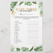 Wild One Jungle 'Word Scramble' Game Baby Shower (Front)