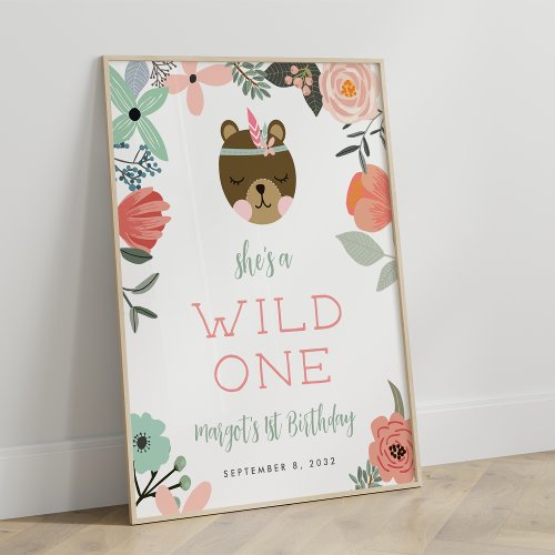 Wild One  Kids Birthday Party Welcome Sign