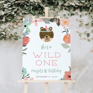 Wild One Kids Birthday Party Welcome Sign