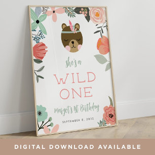 Wild One Kids Birthday Party Welcome Sign