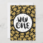 Wild One King of Things Crown 1st Birthday Party Invitation (Back)
