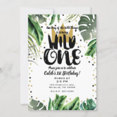 Wild One King of Things Crown 1st Birthday Party Invitation (Front)