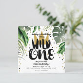 Wild One King of Things Crown 1st Birthday Party Invitation (Standing Front)
