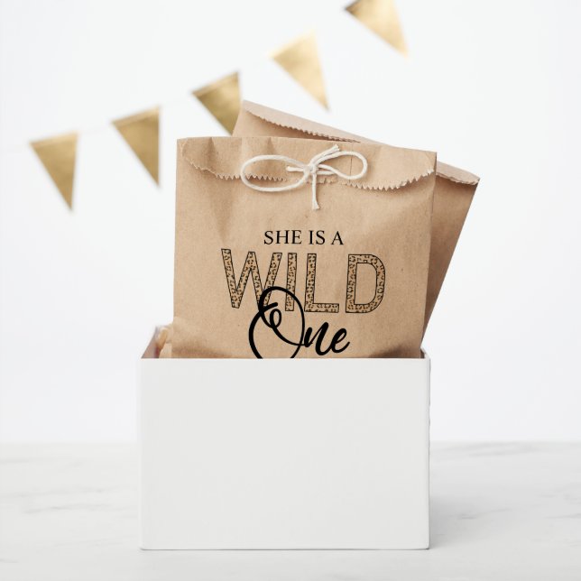 Wild One Leopard First Birthday Favor Bag (Party)