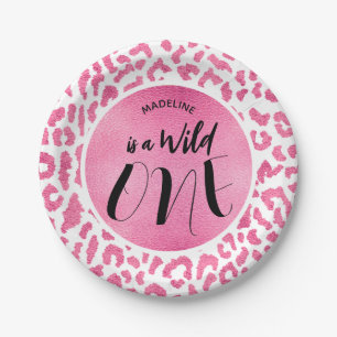 Wild One Leopard Jungle Safari 1st Birthday Paper Plates