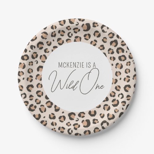 Wild One Leopard Print 1st Birthday Paper Plates