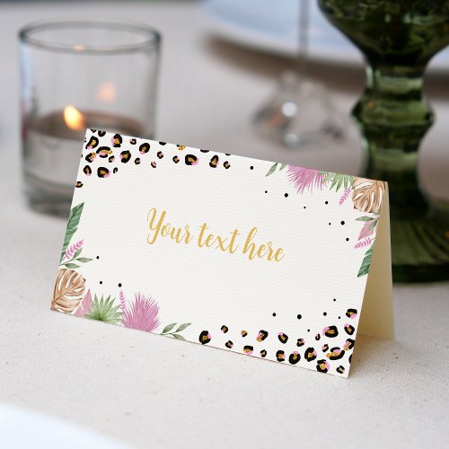 Wild One Leopard Print Birthday Party Place Card