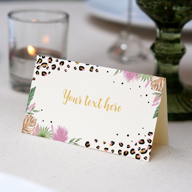 Wild One Leopard Print Birthday Party Place Card (Creator Uploaded)