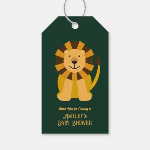 Wild One Lion Baby Shower Jungle Safari Favor Gift Tags