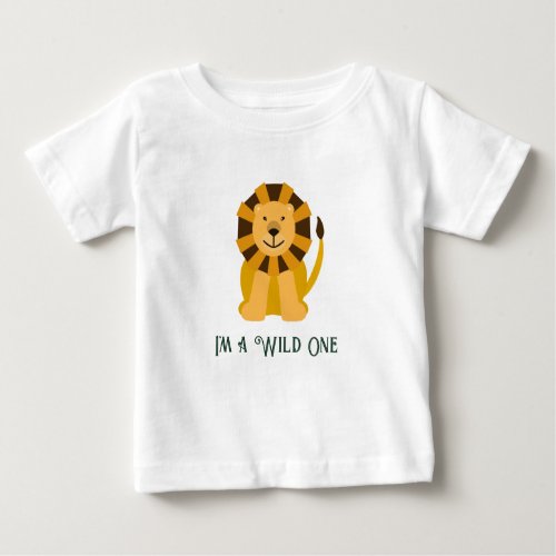 Wild One Lion Birthday Party Jungle Safari Baby T_Shirt