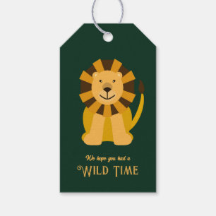 Wild One Lion Birthday Party Jungle Safari Favor Gift Tags