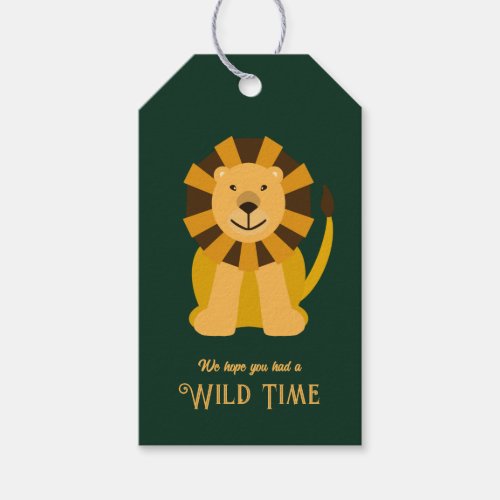 Wild One Lion Birthday Party Jungle Safari Favor Gift Tags