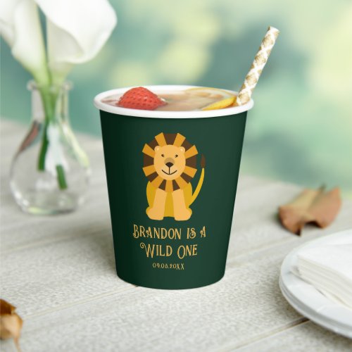 Wild One Lion Birthday Party Jungle Safari  Paper Cups