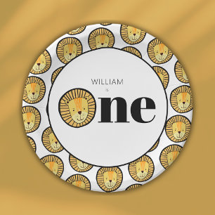 Wild One Lion Boys 1st birthday Paper Plates