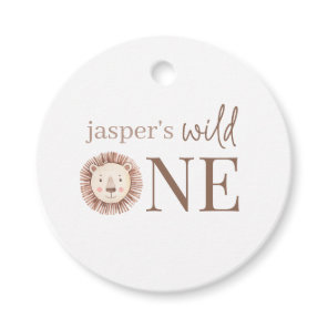 Wild One Lion Face Favor Tags