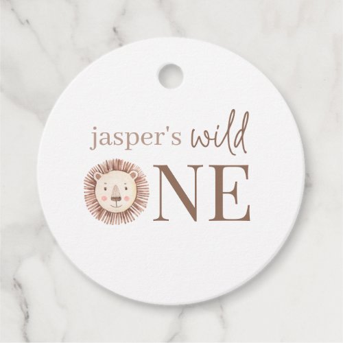 Wild One Lion Face Favor Tags