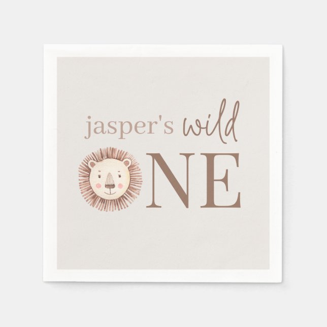 Wild One Lion Face Napkins (Front)