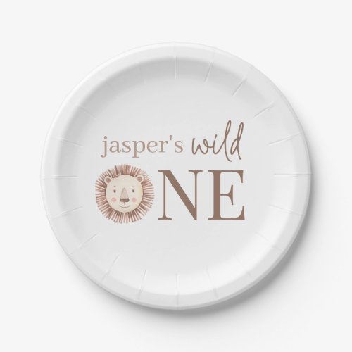Wild One Lion Face Paper Plates