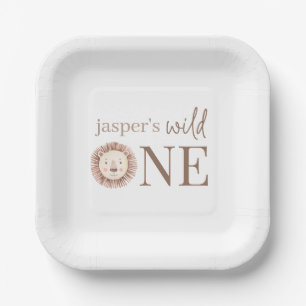 Wild One Lion Face Paper Plates