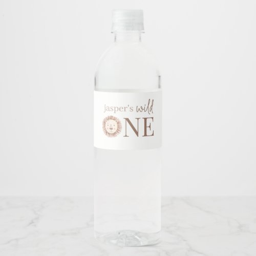 Wild One Lion Face Water Bottle Label