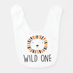 Wild one Lion first birthday Baby Bib