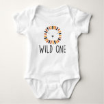 Wild One Lion First Birthday Baby Bodysuit at Zazzle