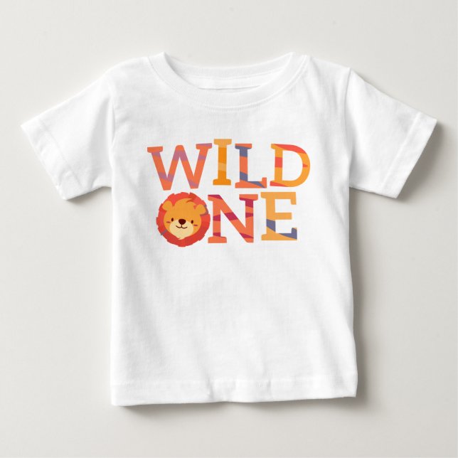 Wild One Lion | Kids | One Year Old Baby T-Shirt (Front)
