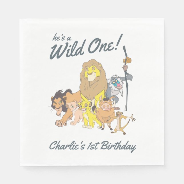 Wild One | Lion King First Birthday  Napkins (Front)