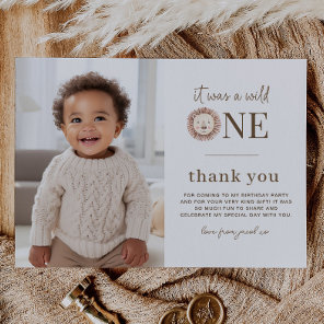 Wild One Lion Photo Thank You Card