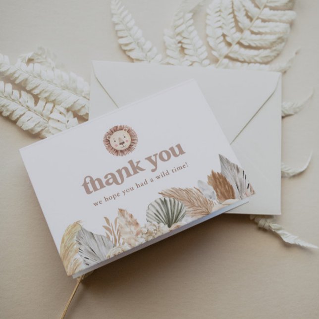 Wild One Lion Photo Thank You Card (Zazzle Wild One Lion Photo Thank You Card)