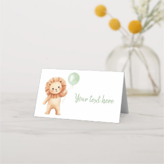 Wild One Lion Sage Balloon Birthday Food Tent Place Card