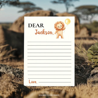 Wild One Lion Time Capsule Note Message Card