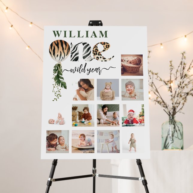 Wild One Modern 1st Birthday Photo Milestone Foam Board (In Situ (Stand))