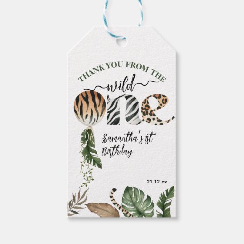 Wild One Modern Gender Neutral 1st Birthday Gift Tags
