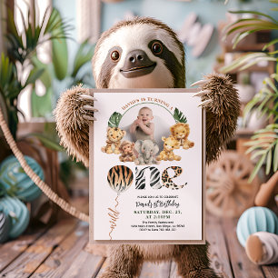 Wild One Modern Gender Neutral 1st Birthday Invitation