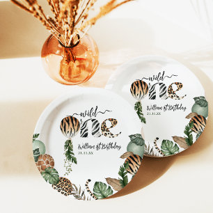 Wild One Modern Gender Neutral 1st Birthday Paper Plates