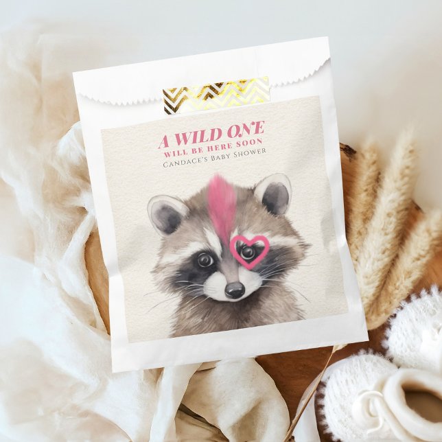 Wild One Mohawk Raccoon Baby Shower Favor Bag (Creator Uploaded)