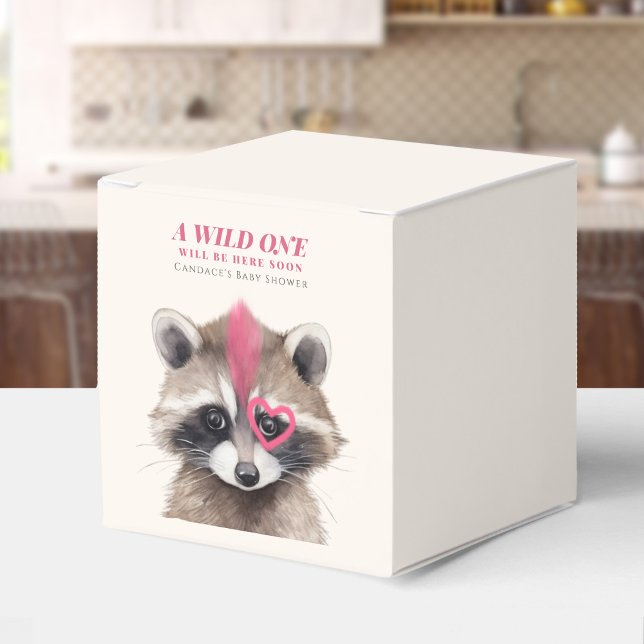 Wild One Mohawk Raccoon Baby Shower Favor Boxes (Creator Uploaded)