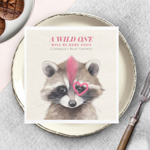 Wild One Mohawk Raccoon Baby Shower Napkins