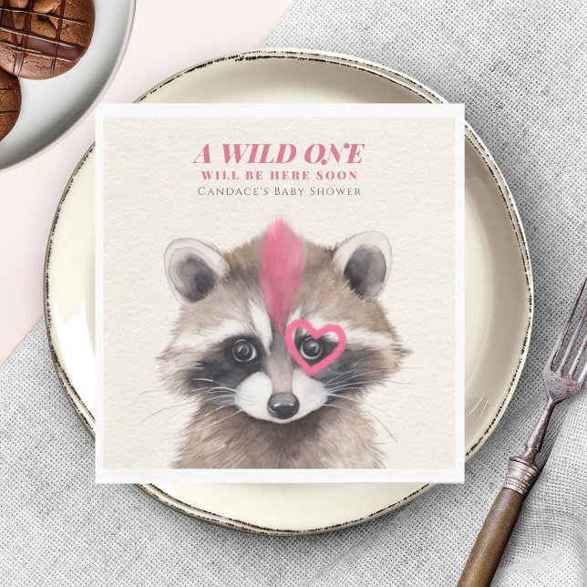 Wild One Mohawk Raccoon Baby Shower Napkins (Creator Uploaded)