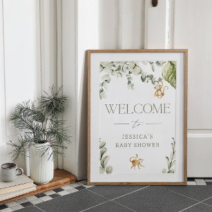 Wild One   Monkey Baby Shower Welcome Sign