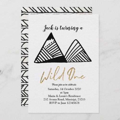 Wild one Mountain first birthday invite