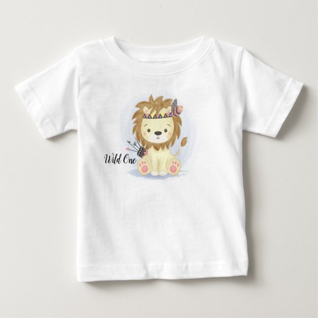 Wild One Native Lion Baby T-Shirt (Front)