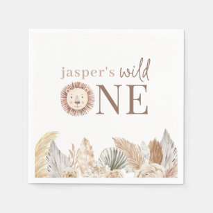 Wild One Neutral Leaves Napkins