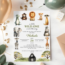 Wild One On The Way Cute Baby Animals Baby Shower
