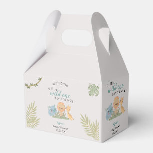 Wild One On The Way Safari Animals Baby Shower Favor Boxes