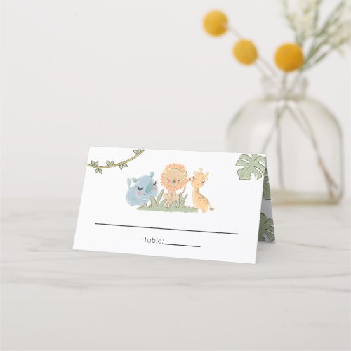Wild One On The Way Safari Animals Baby Shower Place Card