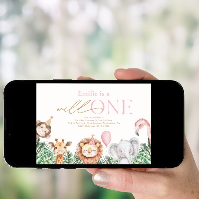 Wild One Party Animal First Birthday Invitation (Front Digital)